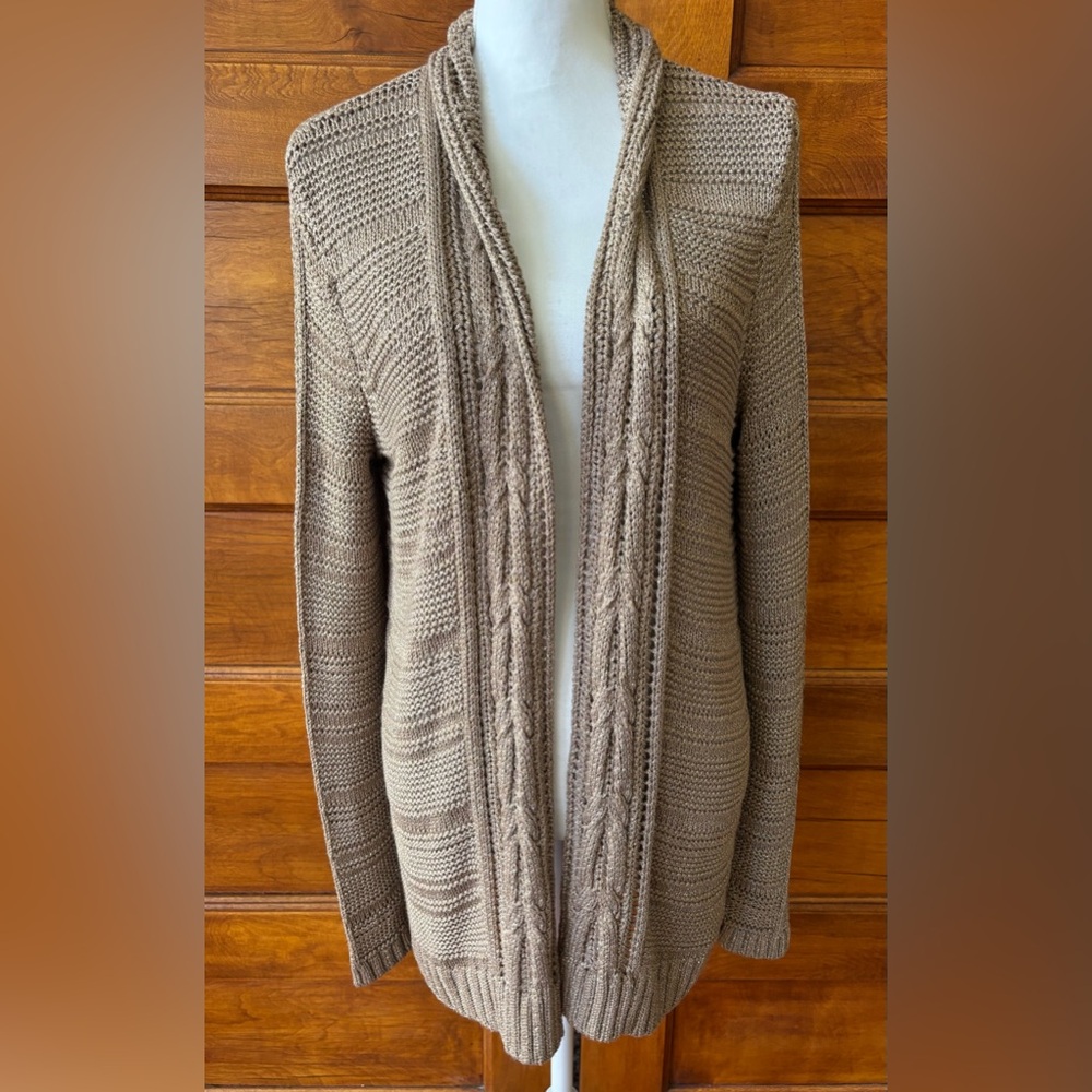 Ann Taylor Tan Cable Knit Women's Cardigan